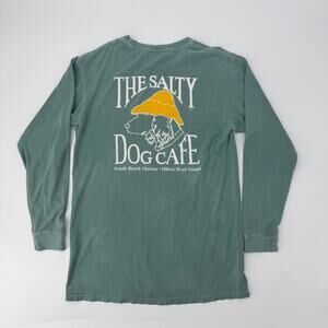 Comfort Colors Salty Dog Cafe Shirt Mens S Green Hilton Head Long Sleeve